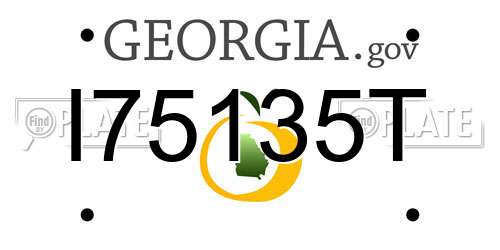 I75135T Georgia License Plate