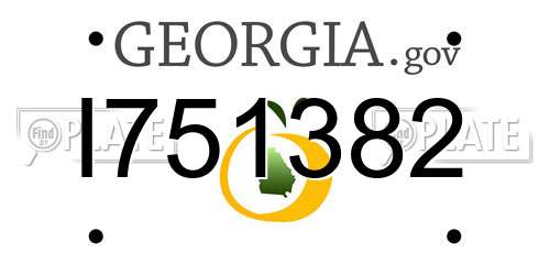 I751382 Georgia License Plate