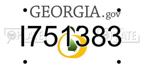 I751383 Georgia License Plate
