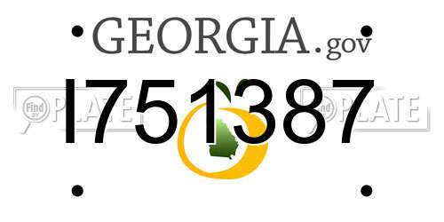 I751387 Georgia License Plate