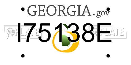 I75138E Georgia License Plate
