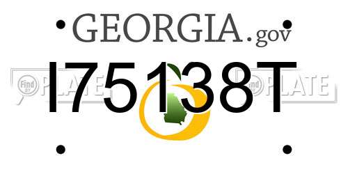 I75138T Georgia License Plate