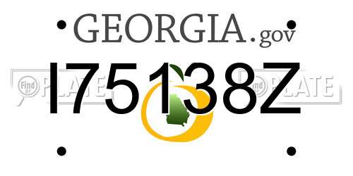 I75138Z Georgia License Plate