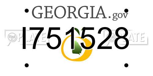 I751528 Georgia License Plate