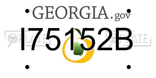 I75152B Georgia License Plate