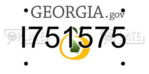 I751575 Georgia License Plate