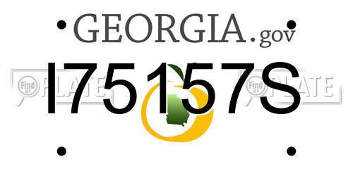 I75157S Georgia License Plate