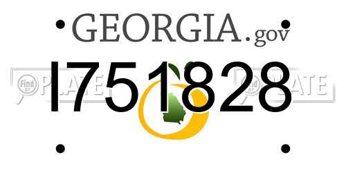 I751828 Georgia License Plate
