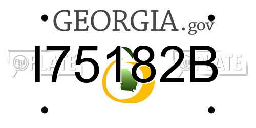 I75182B Georgia License Plate