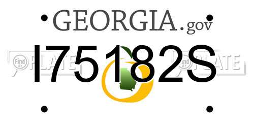 I75182S Georgia License Plate
