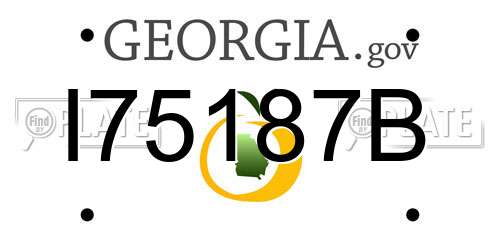 I75187B Georgia License Plate