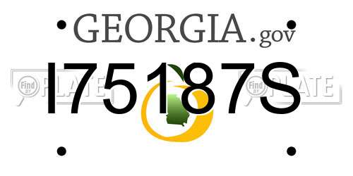 I75187S Georgia License Plate