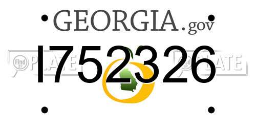 I752326 Georgia License Plate