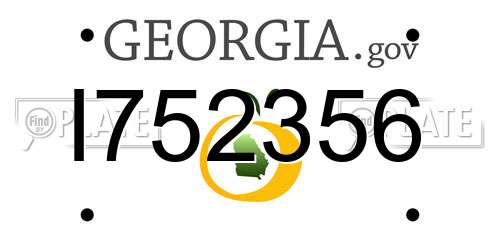 I752356 Georgia License Plate
