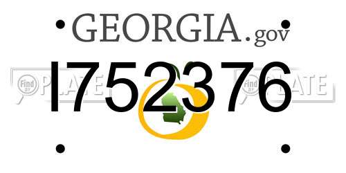 I752376 Georgia License Plate