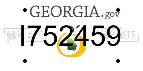 I752459 Georgia License Plate