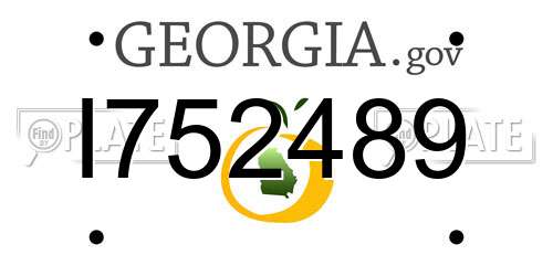 I752489 Georgia License Plate