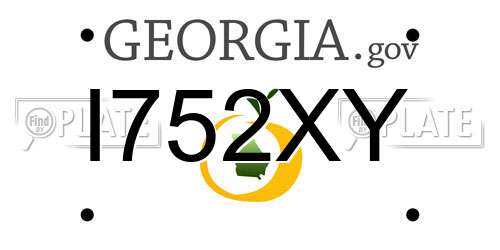 I752XY Georgia License Plate