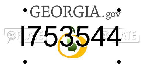 I753544 Georgia License Plate