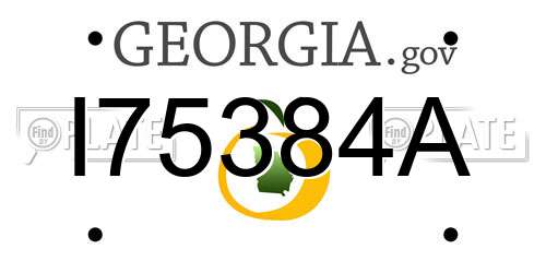 I75384A Georgia License Plate
