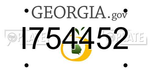 I754452 Georgia License Plate