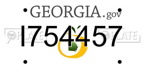 I754457 Georgia License Plate