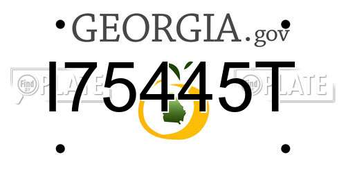 I75445T Georgia License Plate