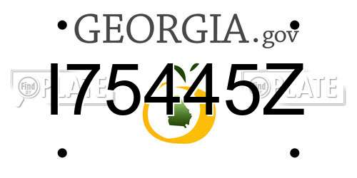 I75445Z Georgia License Plate