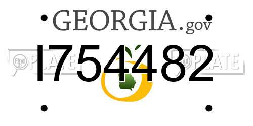 I754482 Georgia License Plate
