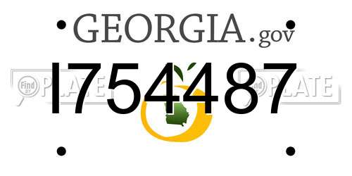 I754487 Georgia License Plate