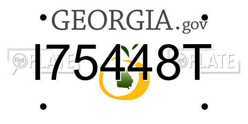 I75448T Georgia License Plate