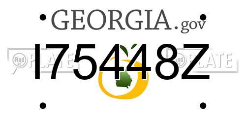 I75448Z Georgia License Plate