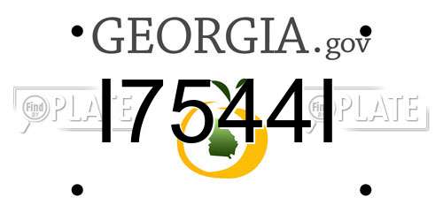 I7544I Georgia License Plate