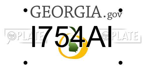 I754AI Georgia License Plate