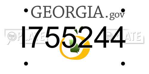 I755244 Georgia License Plate