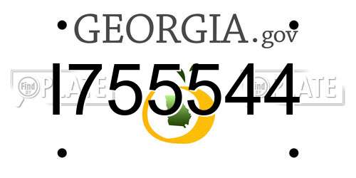 I755544 Georgia License Plate