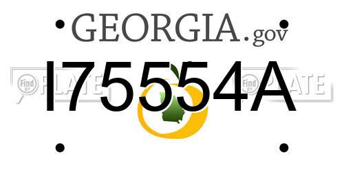 I75554A Georgia License Plate