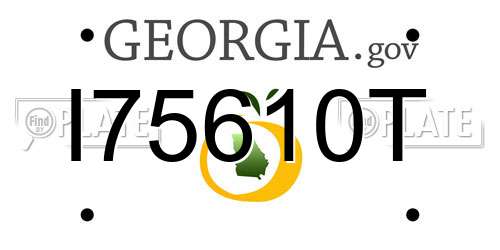 I75610T Georgia License Plate