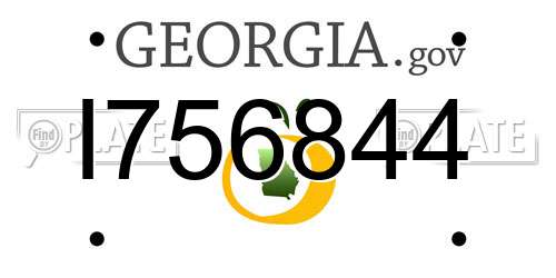I756844 Georgia License Plate