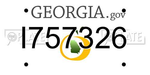 I757326 Georgia License Plate
