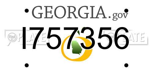 I757356 Georgia License Plate