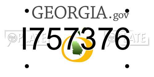 I757376 Georgia License Plate