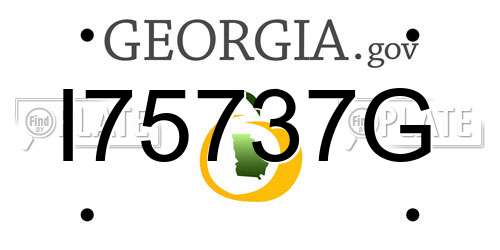 I75737G Georgia License Plate