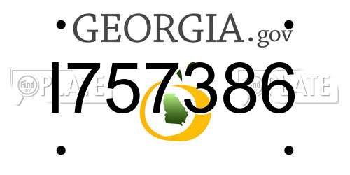 I757386 Georgia License Plate