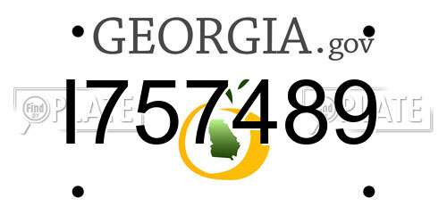 I757489 Georgia License Plate