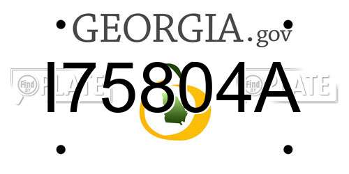 I75804A Georgia License Plate