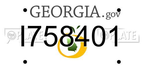 I758401 Georgia License Plate