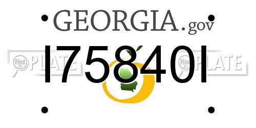 I75840I Georgia License Plate