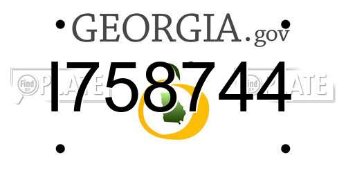 I758744 Georgia License Plate
