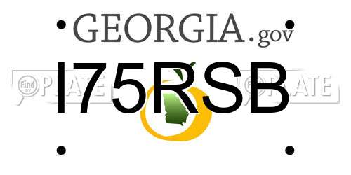 I75RSB Georgia License Plate